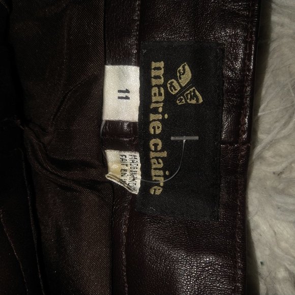 Marie Claire brown leather pants - Picture 5 of 6